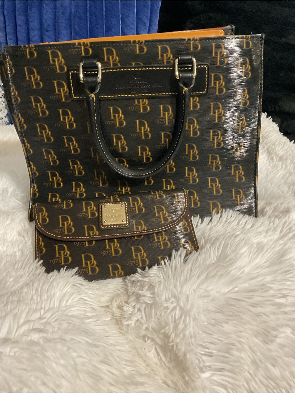 Brown Monogram Tote and Wallet Set - Women Bags